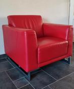 Rode leren fauteuil – Montel – Topstaat – Super comfortabel, Ophalen of Verzenden, Zo goed als nieuw, 75 tot 100 cm, Leer