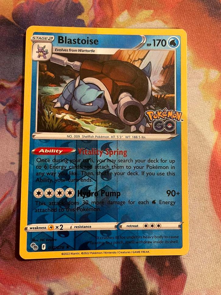 Pokemon BLASTOISE Rare Reverse Holo 017/078 (Pokemon Go), Hobby en Vrije tijd, Verzamelkaartspellen | Pokémon, Zo goed als nieuw