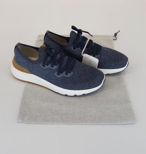 NIEUW! Brunello Cucinelli Knit Runner Grijsblauw 42 €890, Kleding | Heren, Schoenen, Blauw, Ophalen of Verzenden