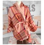 Twinset Milano - Wool poncho franjes wol wollen stof jas, Maat 38/40 (M), Ophalen of Verzenden, Zo goed als nieuw, H