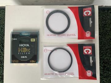 Hoya HDX CIR-PL filter 82mm met Caruba ringen 72mm en 77mm beschikbaar voor biedingen