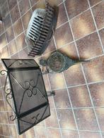 Stalen Openhaard Set met Blaasbalg en Scherm, Huis en Inrichting, Haarden, Ophalen of Verzenden, Gebruikt, Vrijstaande haard, Houthaard