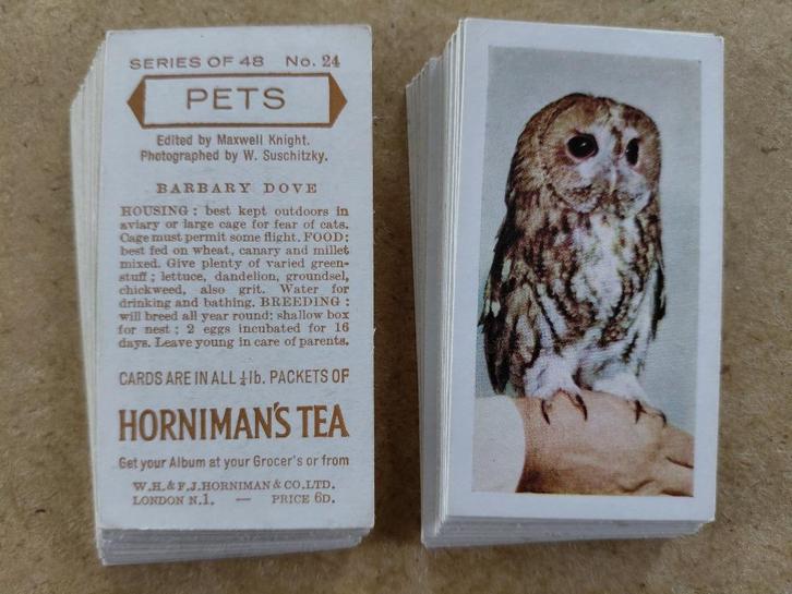 Pets complete set 48 tea cards Horniman's Tea 1960, Verzamelen, Overige Verzamelen, Zo goed als nieuw, Ophalen