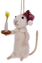 Muis met slaapmutsje en kandelaartje van vilt 6x8x11cm, Diversen, Meander, Nieuw, Ophalen of Verzenden, Amperelaan 3