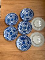 7 Japanse Blue White Phoenix flowers flying turkey birds, Huis en Inrichting, Keuken | Servies, Ophalen of Verzenden, Gebruikt