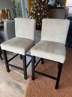 Mooie set van 2 grijze barkrukken, Ophalen, Met voetsteun, 60 tot 90 cm, Zo goed als nieuw