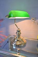 Vintage notarislamp met groen glazen kapje, Ophalen, Zo goed als nieuw, Onbekend, Onbekend
