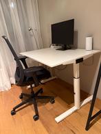 Gispen White Adjustable Desk - 120x80 cm, Ophalen, In hoogte verstelbaar, Zo goed als nieuw, Bureau