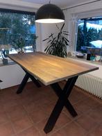 Massief Eiken Tafel Boomstam Eettafel Eetkamertafel Bartafel, Verzenden, Nieuw, Eikenhout, Massief Eikenhout Industrieel Landelijk Robuust Hout Stalen poot
