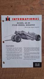 Oude folder IH INTERNATIONAL vier wiel getrokken Schraper, Boeken, Catalogussen en Folders, Ophalen of Verzenden, Folder