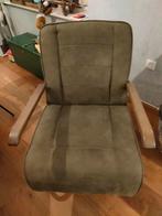 Comfortabele fauteuil met stoffen bekleding, Huis en Inrichting, Ophalen, Gebruikt, Minder dan 75 cm, Metaal