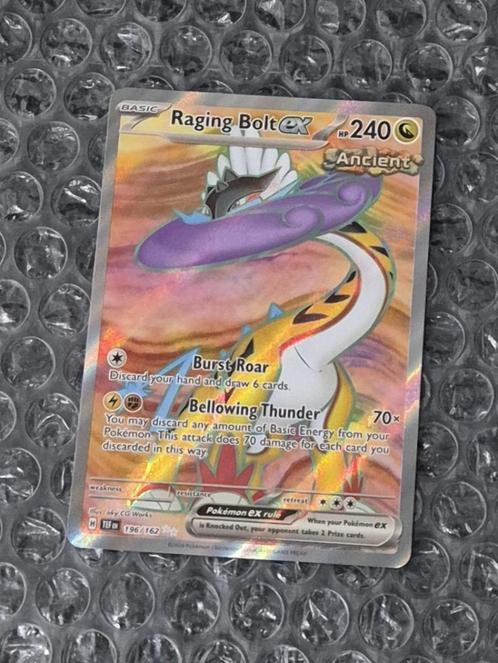 Full Art Raging Bolt ex 196/162 Temporal Forces Scarlet & Vi, Hobby en Vrije tijd, Verzamelkaartspellen | Pokémon, Zo goed als nieuw
