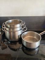 Fissler rvs pannen, Huis en Inrichting, Keuken | Potten en Pannen, Ophalen of Verzenden, Zo goed als nieuw, Rvs, Pannenset