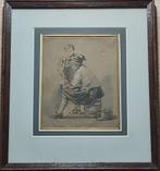 Herman F.C. ten Kate (1822-1891) - Leermeester met gezel, Antiek en Kunst, Kunst | Schilderijen | Klassiek, Ophalen of Verzenden