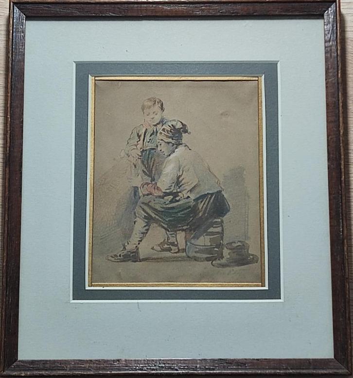 Herman F.C. ten Kate (1822-1891) - Leermeester met gezel, Antiek en Kunst, Kunst | Schilderijen | Klassiek, Ophalen of Verzenden