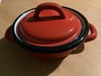 Vintage rood emaille kook pan, 12 cm, Antiek en Kunst, Antiek | Emaille, Ophalen of Verzenden