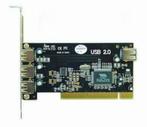 4 port USB  Hub voor in een 5.25 Slot incl PCI kaart 4-5, Ophalen of Verzenden, Zo goed als nieuw