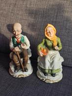 Oude man en vrouw porseleinen beeldjes, Antiek en Kunst, Ophalen of Verzenden