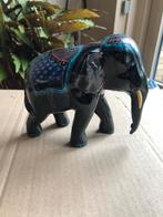 Zeer fraaie zwarte olifant met versieringen. 16 cm., Ophalen of Verzenden, Gebruikt, Wild dier, Beeldje of Figuurtje