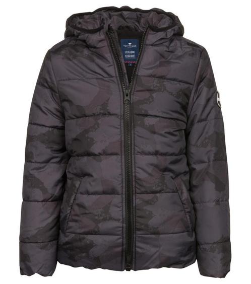 Tom Tailor grijse winterjas jas jack met print maat 128-134, Kinderen en Baby's, Kinderkleding | Maat 128, Nieuw, Jongen, Jas