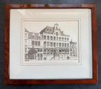 Stadhuis Bergen op Zoom van A. Wieringa, Antiek en Kunst, Kunst | Etsen en Gravures, Ophalen of Verzenden