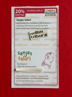 Voordeelbon 32 Sanjes Safari 20% korting voor max. 4 pers., Tickets en Kaartjes, Drie personen of meer, Kortingskaart