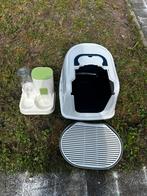 XL kattenbak + rooster + voer- & waterdispenser, Ophalen, Gebruikt, Open
