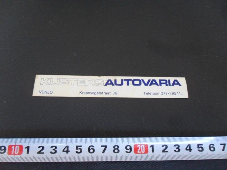 sticker venlo kusters autovaria kraanvogelstraat 36, Verzamelen, Stickers, Zo goed als nieuw, Bedrijf of Vereniging, Ophalen