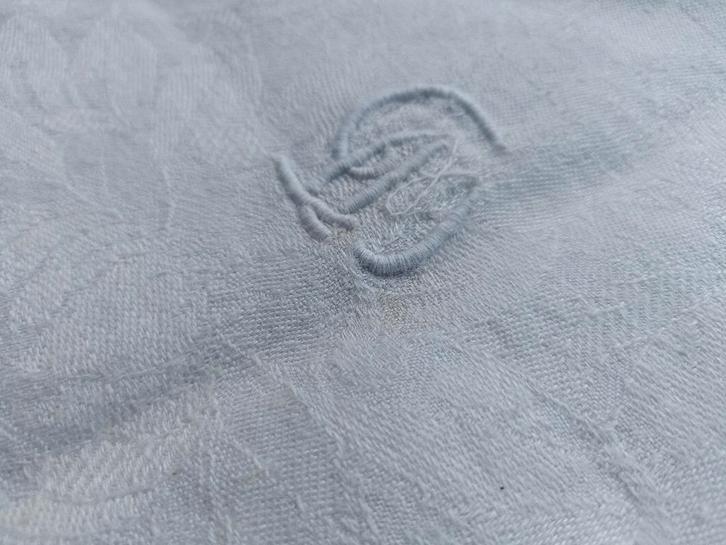 Antieke mangeldoek roldoek Rolltuch damast 120x56 cm (BT11), Huis en Inrichting, Keuken | Textiel, Gebruikt, Theedoek of Handdoek