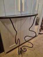Mooie Side Table met Glasplaat, Gebruikt, Minder dan 50 cm, Ophalen of Verzenden, Glas