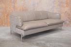 ZGANieuw Natuzzi tweezits designbank combi leer + stof, Huis en Inrichting, Banken | Bankstellen, Ophalen, Metaal, Design, 150 tot 200 cm