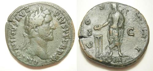 Romeinse munt Antoninus Pius Æ Sestertius -COS - IIII SC, Postzegels en Munten, Munten | Europa | Niet-Euromunten, Losse munt
