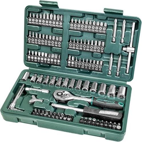Mannesmann | 130 delige socket en bitset |, Auto diversen, Autogereedschap, Nieuw, Ophalen of Verzenden