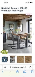 Mooie set;  bartafel met vier stoelen, Huis en Inrichting, Tafels | Eettafels, 50 tot 100 cm, Industrieel, Teakhout, Gebruikt