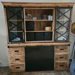 Mangohouten buffetkast 190x200x45cm met barst, Ophalen, Met deur(en), 150 tot 200 cm, 25 tot 50 cm