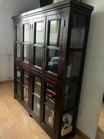 Mahonie houten -boeken-kast, Ophalen, 150 tot 200 cm, 150 tot 200 cm, 25 tot 50 cm