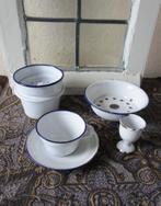 Div. oud emaille keukengerei wit, Antiek en Kunst, Antiek | Emaille, Ophalen of Verzenden