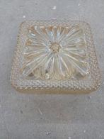 Retro Amber Glazen Plafondlamp - 25cm, Ophalen, Zo goed als nieuw, Glas, Retro