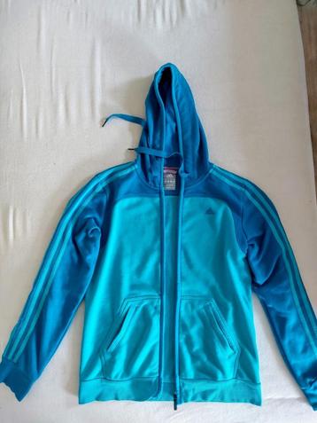 Adidas Dames Hoodie / Vest - Twee Tinten Blauw - Maat S (36/ beschikbaar voor biedingen