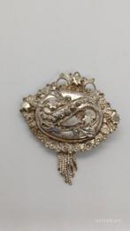Antieke Zilveren Broche Mutsenbel, Ophalen of Verzenden, Zilver, Broche