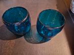 2st donkerblauwe windlichten, Overige materialen, Blauw, Ophalen of Verzenden, Zo goed als nieuw