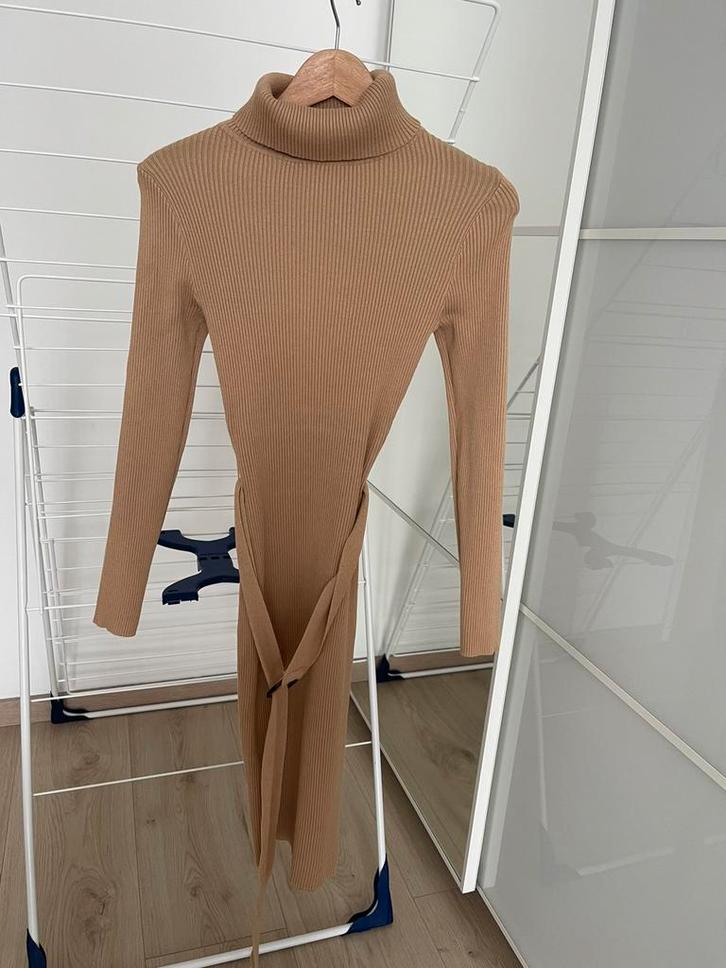Misguided | midi jurk met ceintuur | zand, Kleding | Dames, Jurken, Ophalen of Verzenden