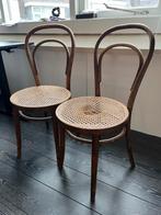 Thonet Stijl Stoelen - Riet Zitting, Huis en Inrichting, Stoelen, Ophalen, Gebruikt, Twee, Bruin