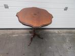 4 x bijzettafeltje / notenhout / boomhout / rond, Huis en Inrichting, Minder dan 55 cm, Gebruikt, Overige vormen, Hout