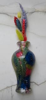 Leuk wandvaasje met droogbloemen., Ophalen of Verzenden