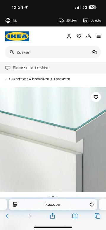2  MALM ikea glas plaaten wit - afbeelding 2