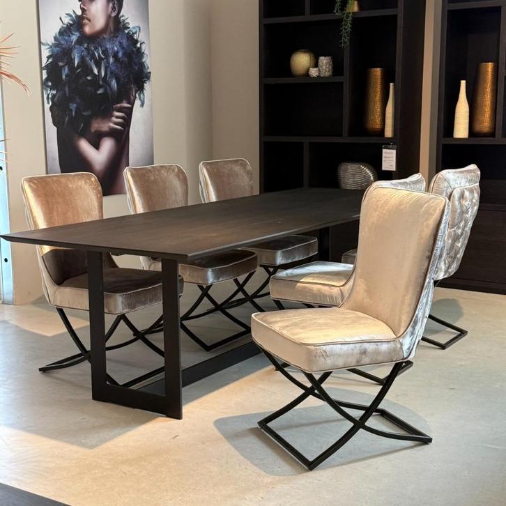 Eetkamerstoel Scara Paragon, Huis en Inrichting, Stoelen, Nieuw, Vijf, Zes of meer stoelen, Stof, Grijs, Ophalen