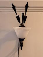 Fraaie Jugendstil, wandlamp , matglas en brons, Ophalen of Verzenden, Gebruikt