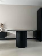 Zwarte ronde eettafel HKliving, Huis en Inrichting, Tafels | Eettafels, Ophalen, 100 tot 150 cm, Rond, Zo goed als nieuw