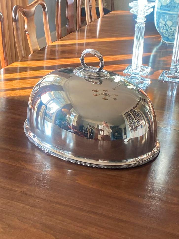 Prachtige zwaar verzilverde cloche uit Engeland - 52cm, Huis en Inrichting, Woonaccessoires | Stolpen, Zo goed als nieuw, Ophalen of Verzenden